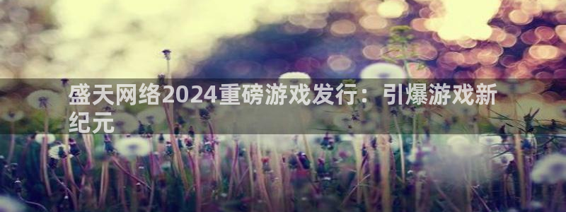 新宝gg上线被抓：盛天网络2024重磅游戏发行：引爆游戏新
纪元