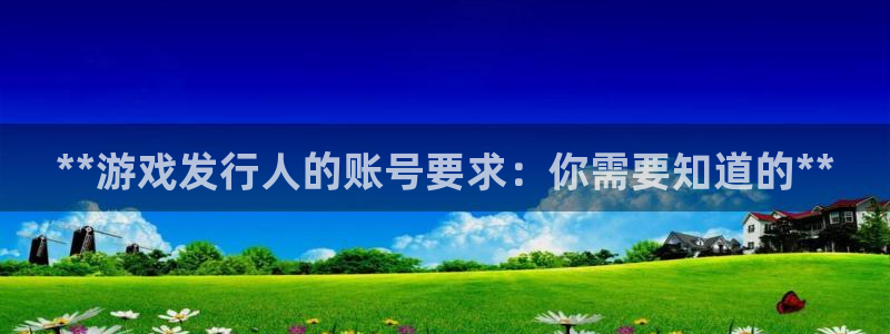新宝gg一创造奇迹登陆：**游戏发行人的账号要求：你需要知道的**