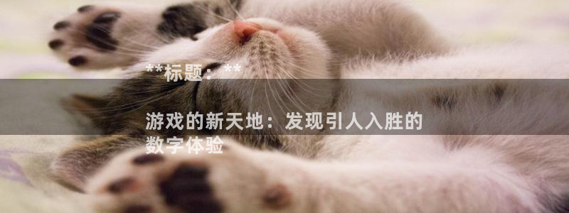新宝gg登录不上去了了：**标题：**

游戏的新天地：发现引人入胜的
数字体验